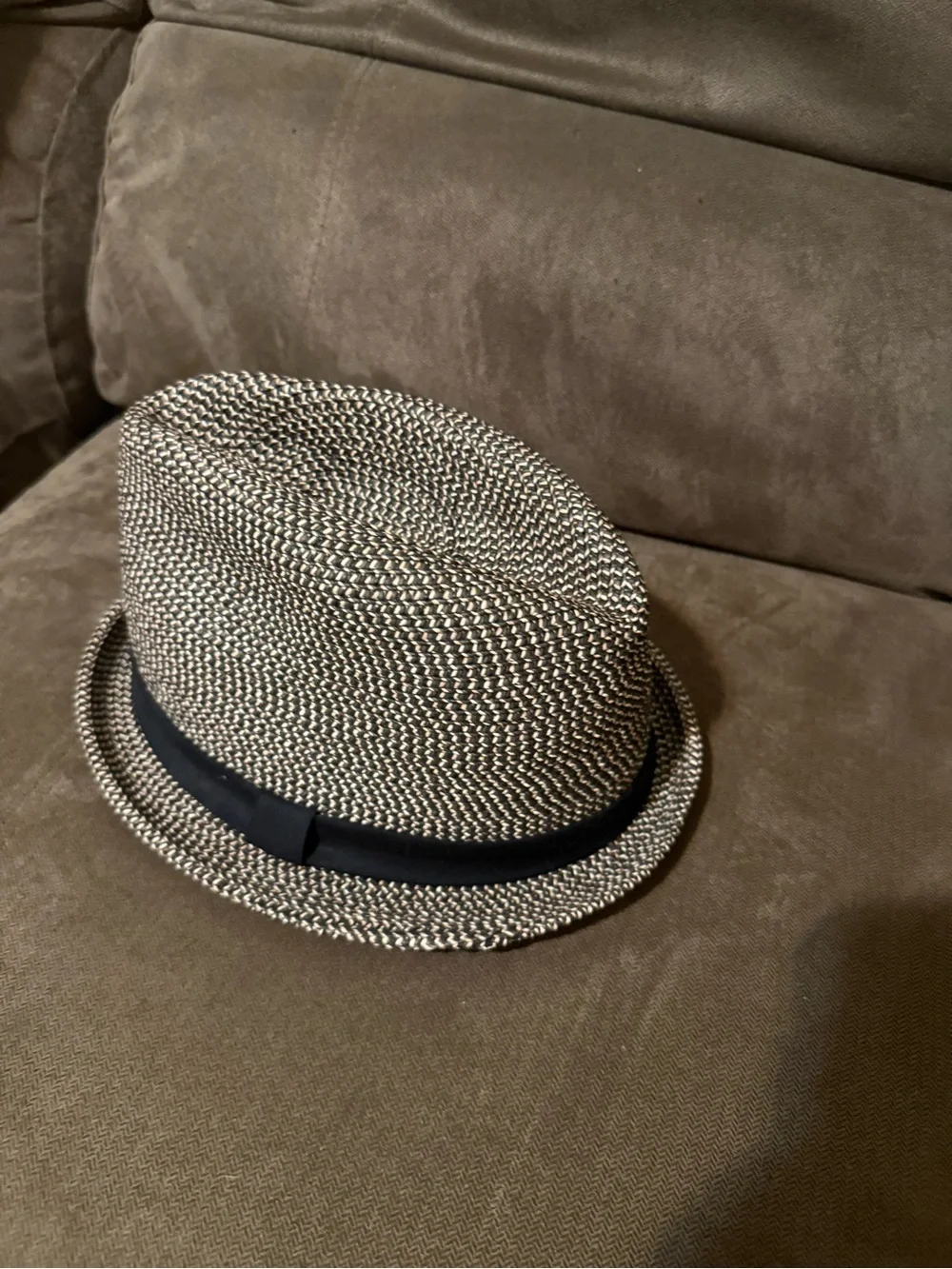 Converse Black and Tan Straw Fedora Hat for Kids